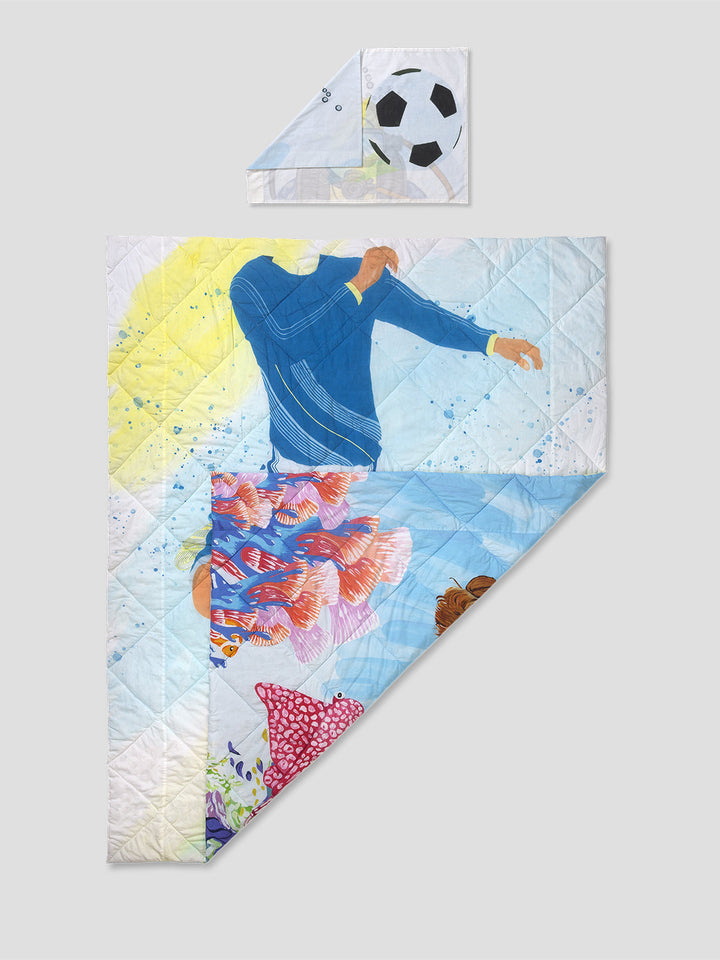 Football Player and Scuba Diver Quilt/ Comforter - Reversible