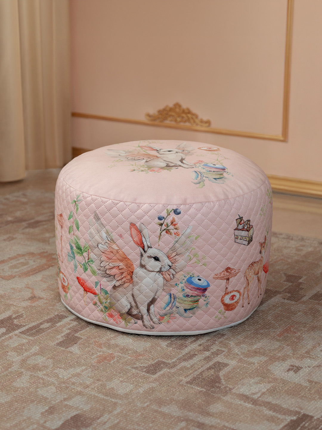Plush Pouffe - Blush Bunny