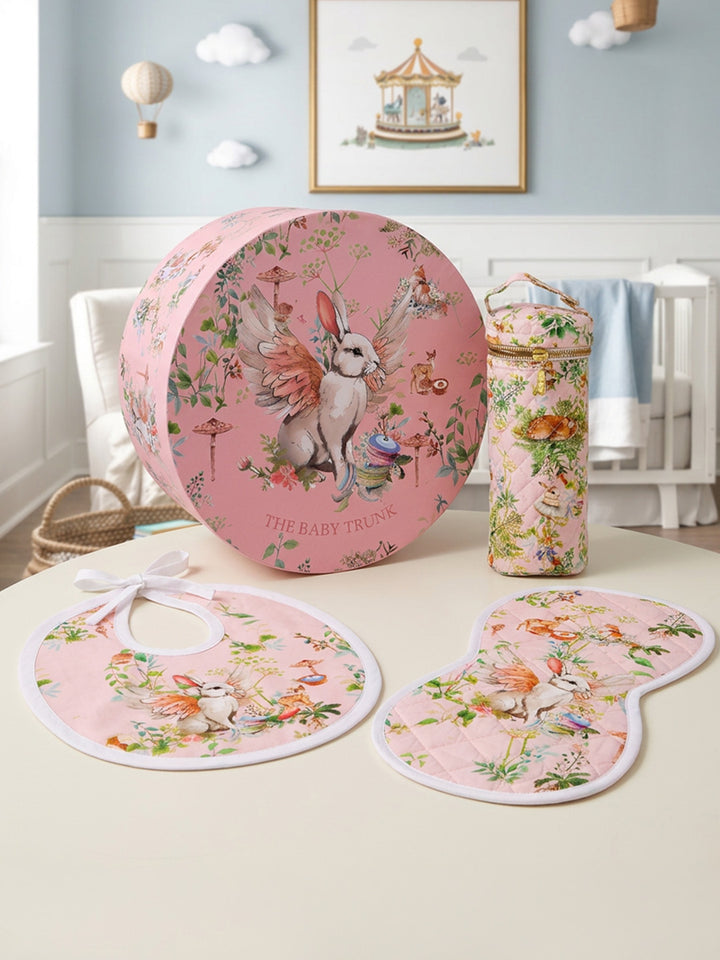 Newborn Feeding Essentials Gift Box (Set of 3) - Blush Bunny