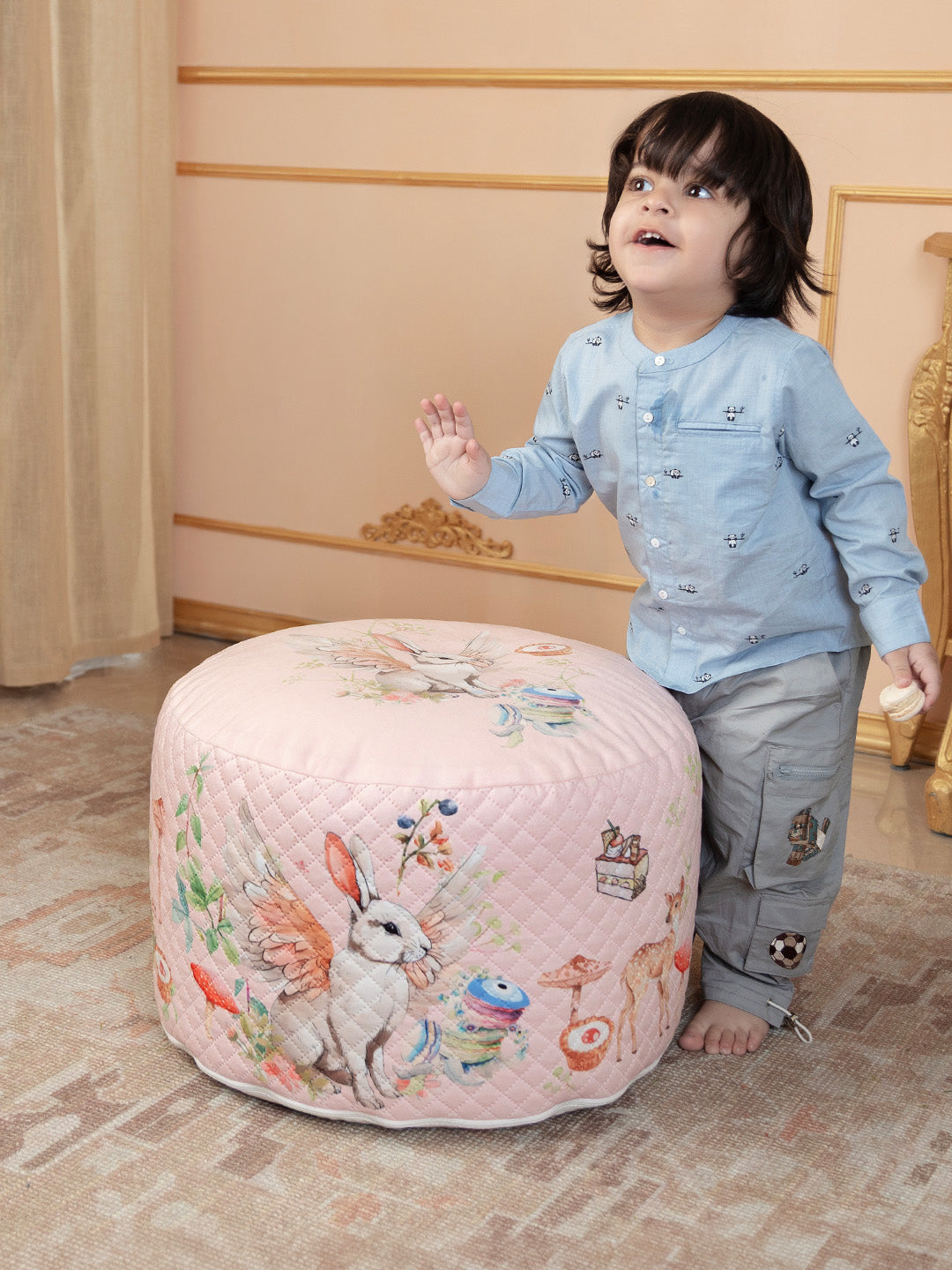 Plush Pouffe - Blush Bunny