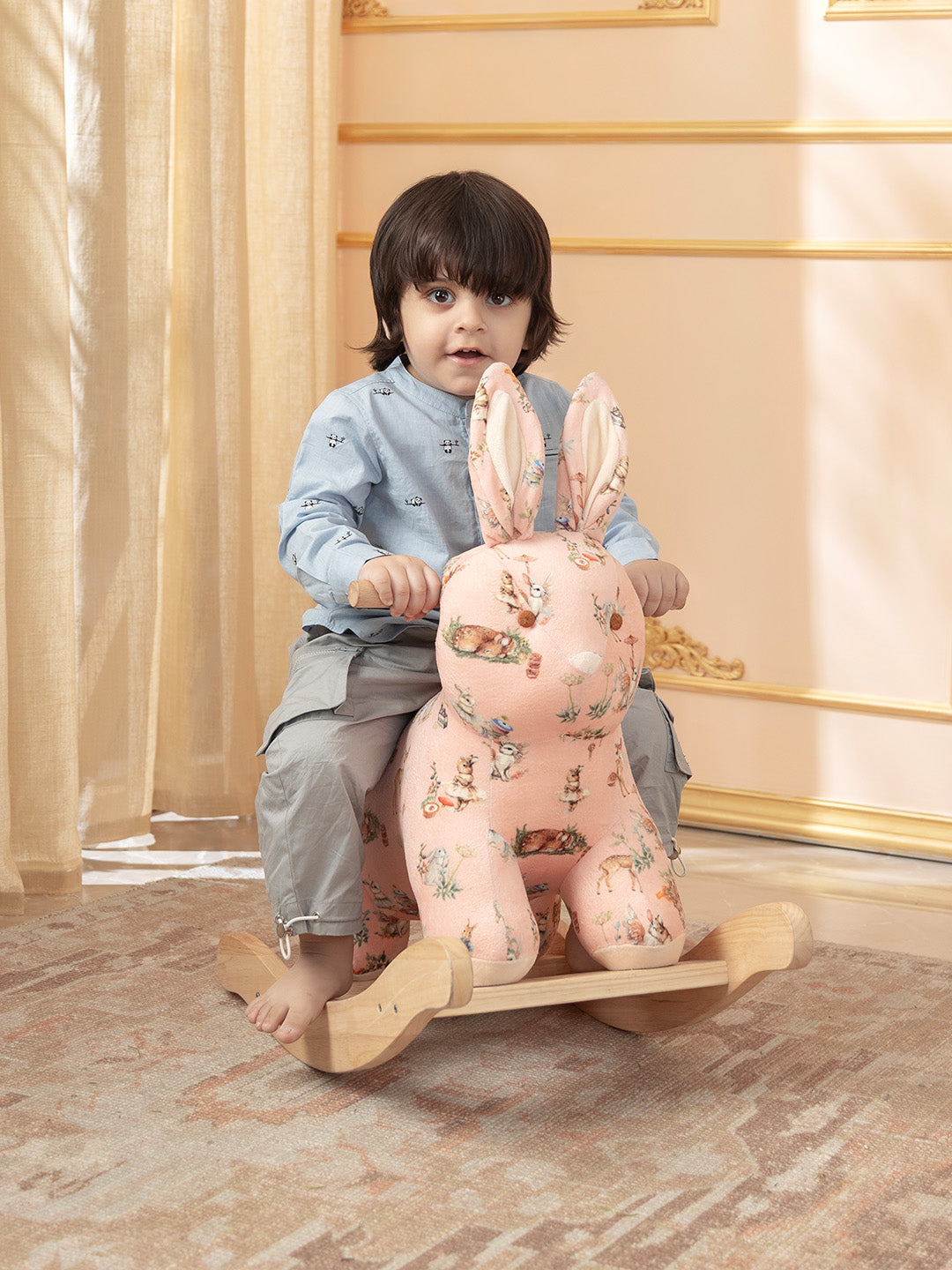 Baby's Traditional Rocker - Blush Bunny