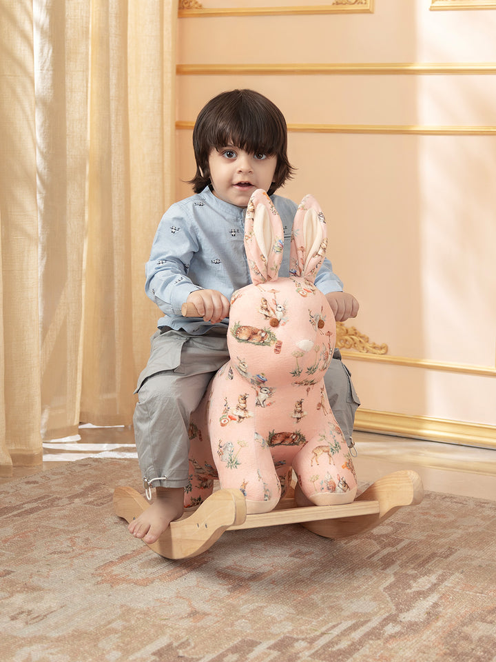 Baby's Traditional Rocker - Blush Bunny