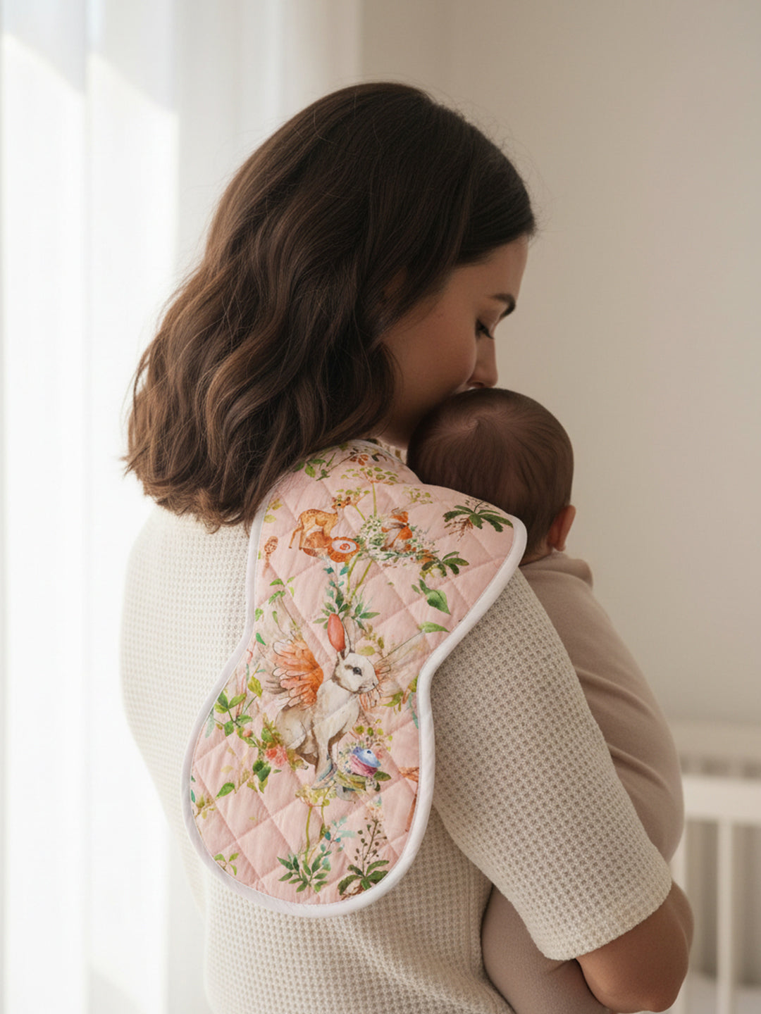 Burp Cloth - BLUSH BUNNY