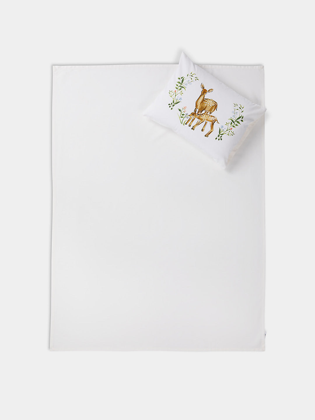 Enchanted Deer Bedsheet & Pillow Set | Supima Cotton Baby Bedding
