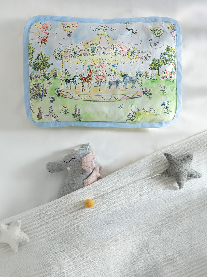 Baby Head Shaping Organic Mustard Seed Pillow - Carnival Carousel