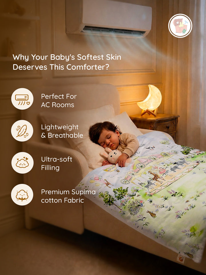 AC Comforter for Newborn Baby | Lightweight - Carnival Carousel