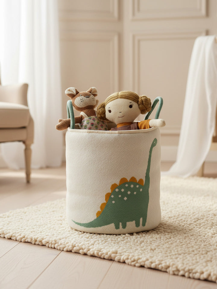 Dinosaur Knitted Basket