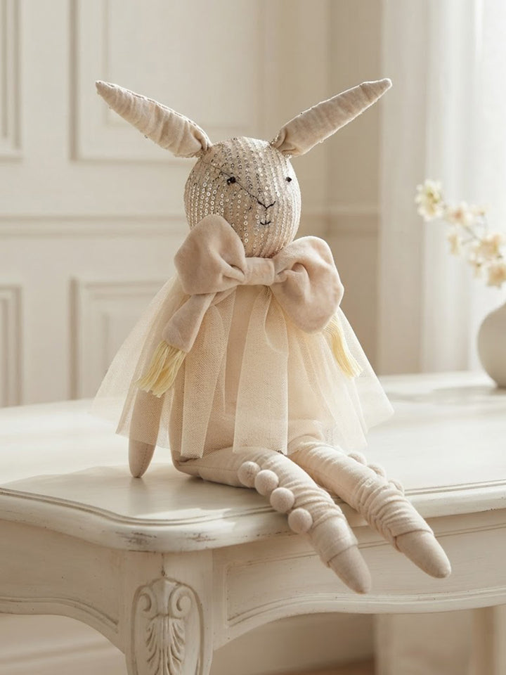 Kid's Plush Toy Companion - Jasper Sequin Bunny