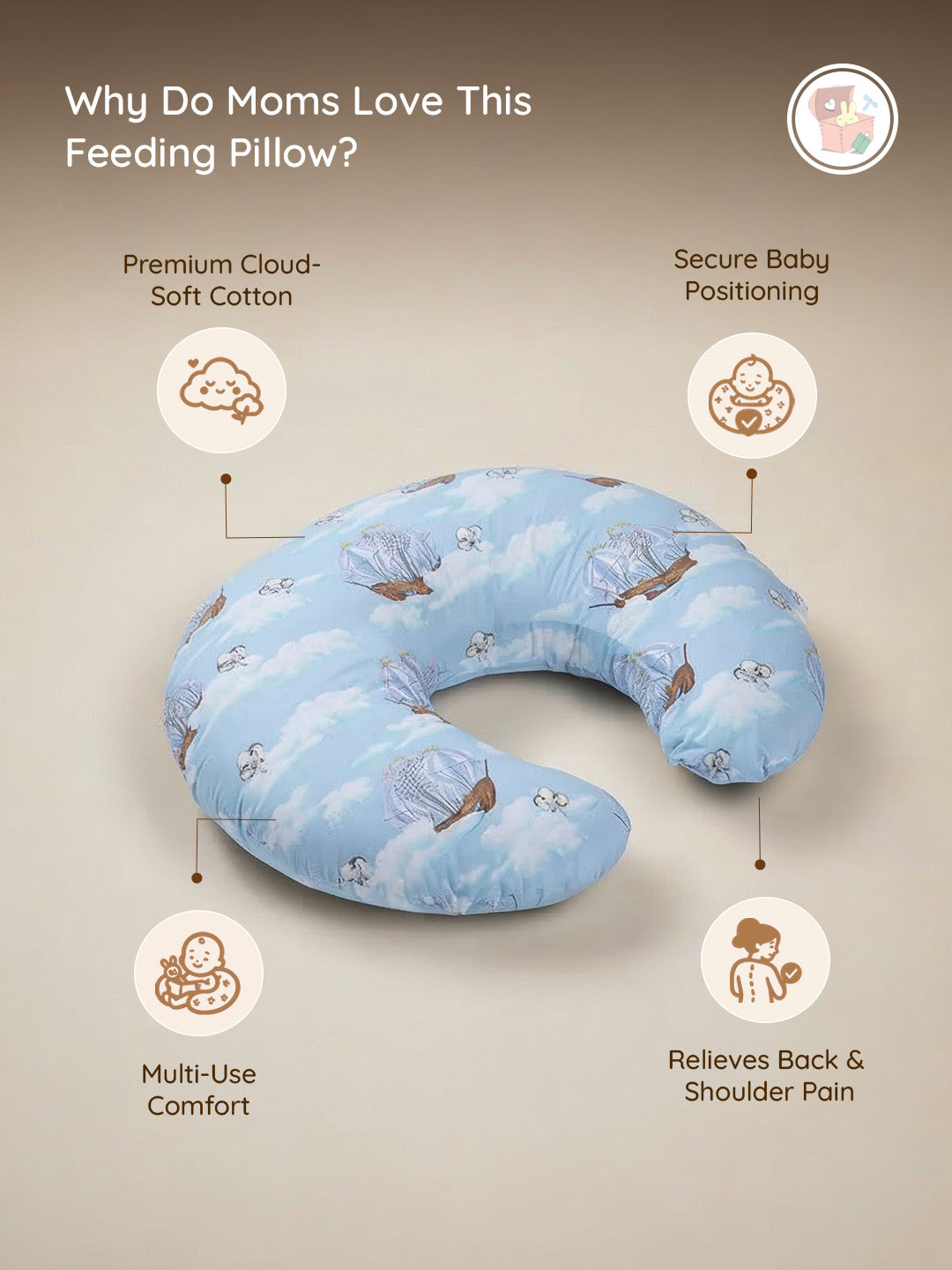Baby Feeding Pillow - Blush Bunny