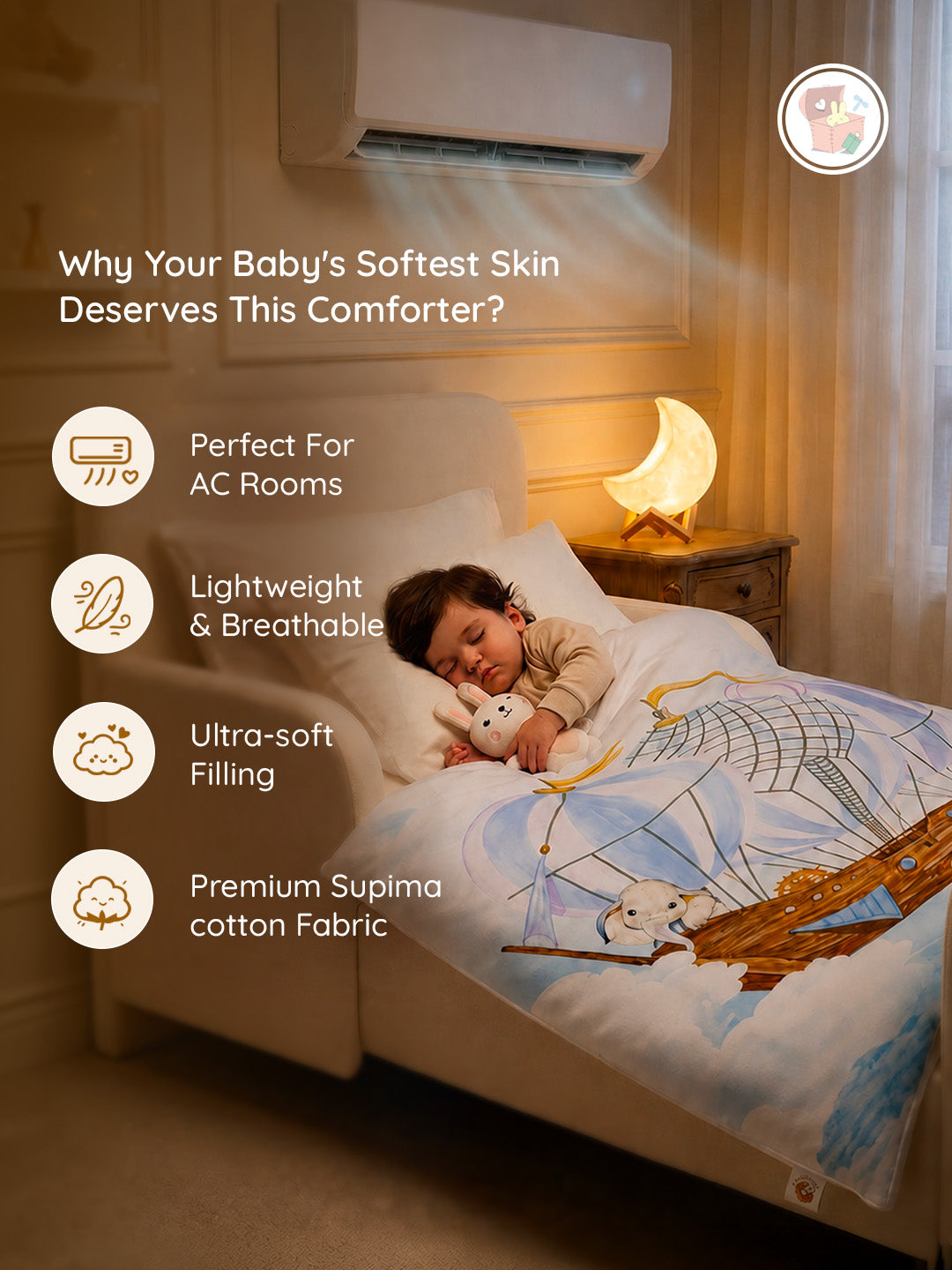AC Comforter for Newborn Baby | Lightweight - Ele’s Expedition