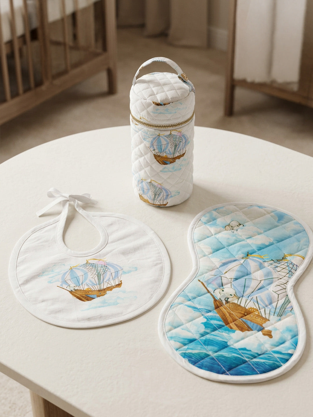 Bib, Burp Cloth & Bottle Cover (Set of 3) - ELE'S EXPEDITION