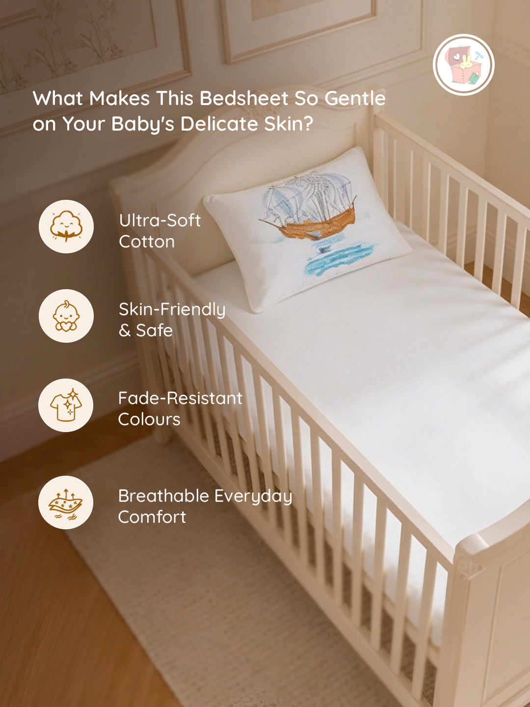 Ele's Expedition Bedsheet & Pillow Set | Supima Cotton Baby Bedding