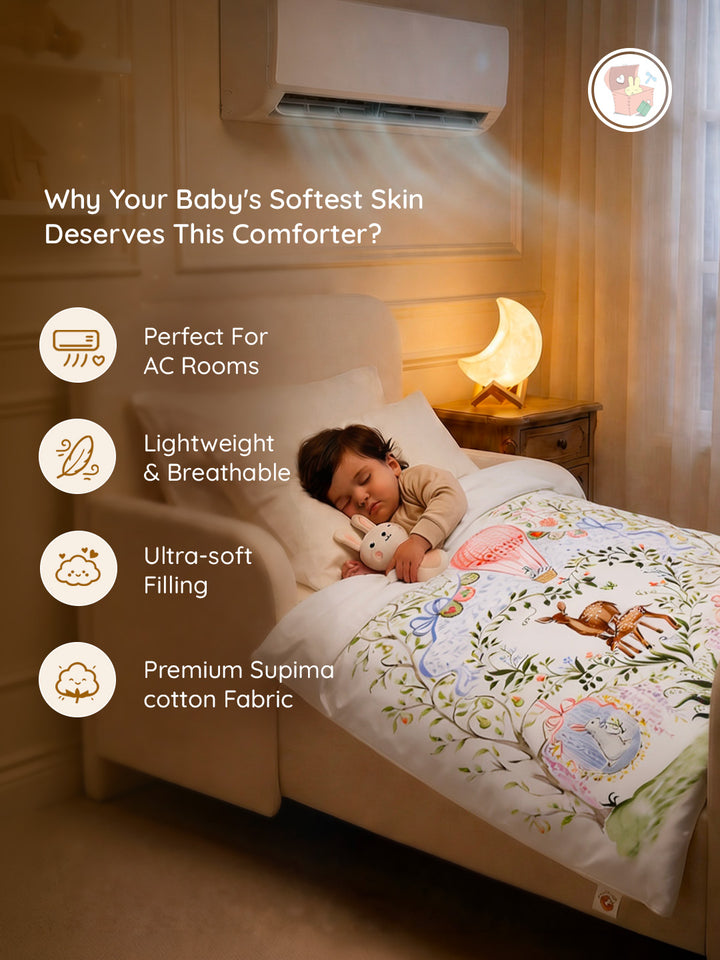 AC Comforter for Newborn Baby | Lightweight - Enchanted Deer