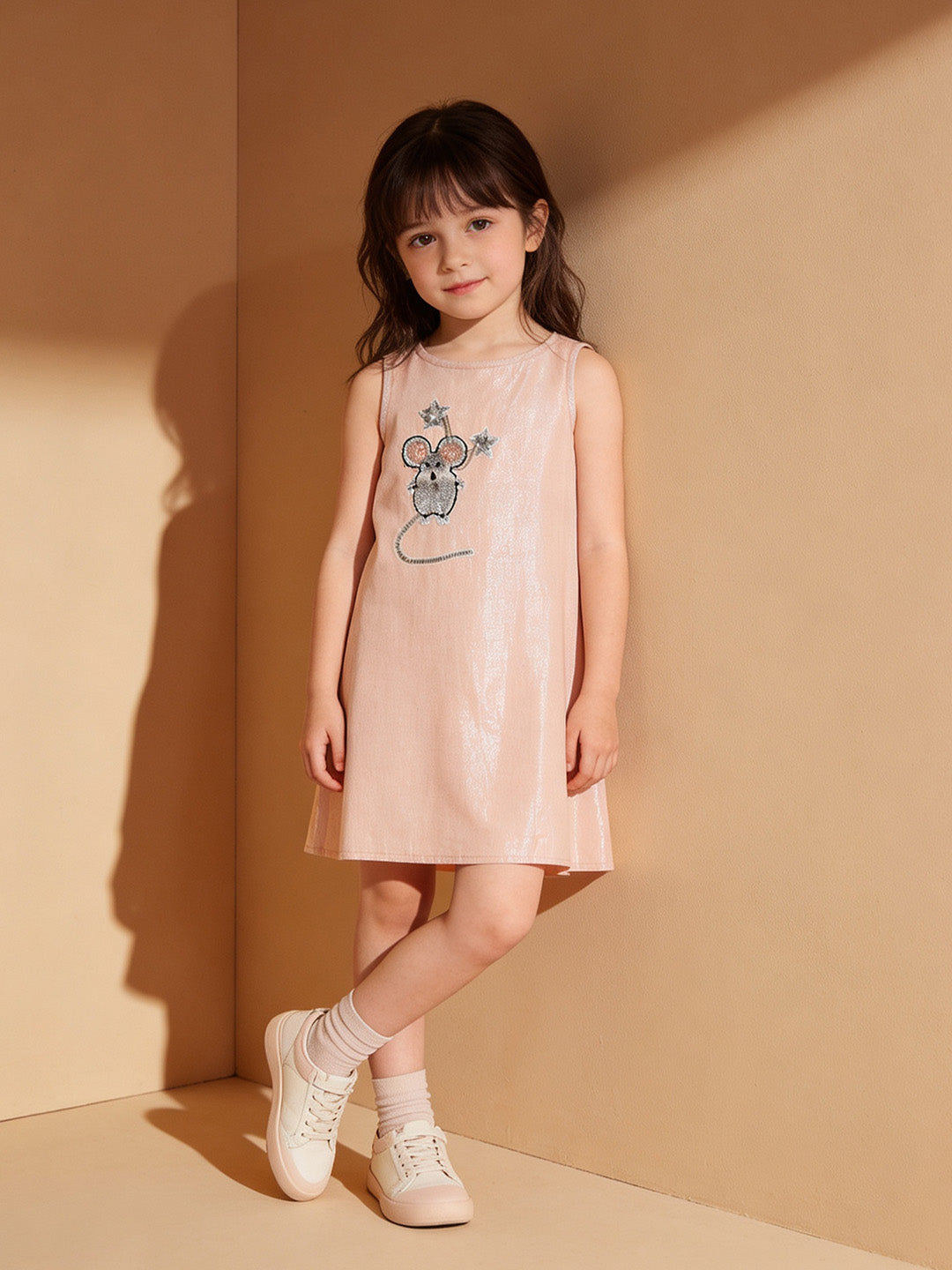 Baby Girl Pink Shimmer Cotton Fairy Dress