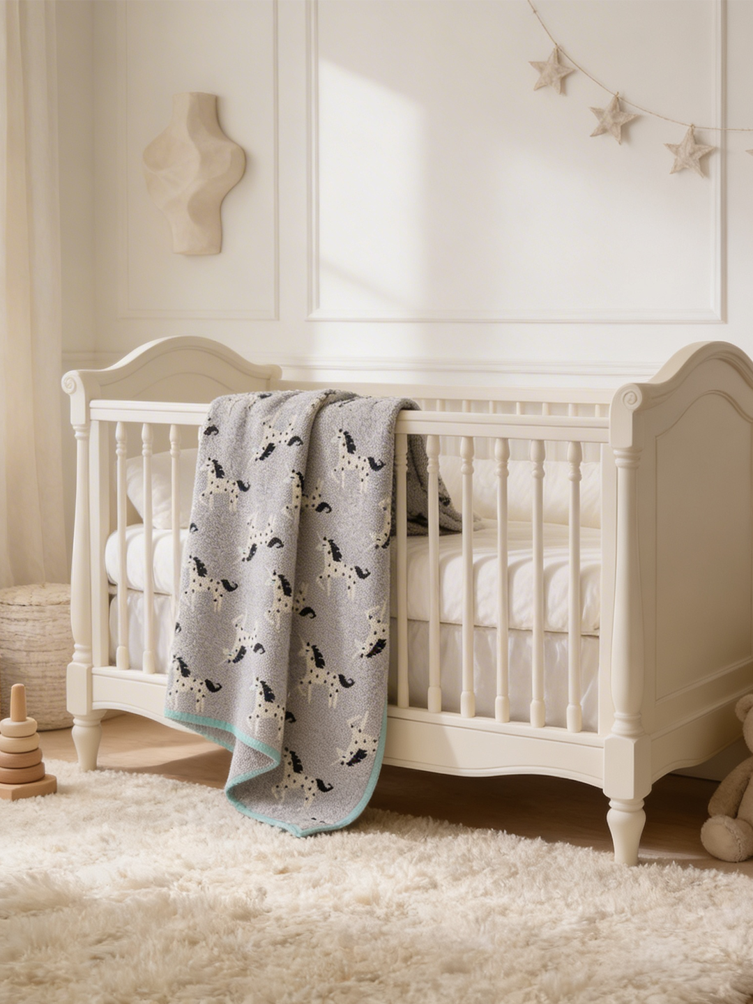 Grey unicorn blanket