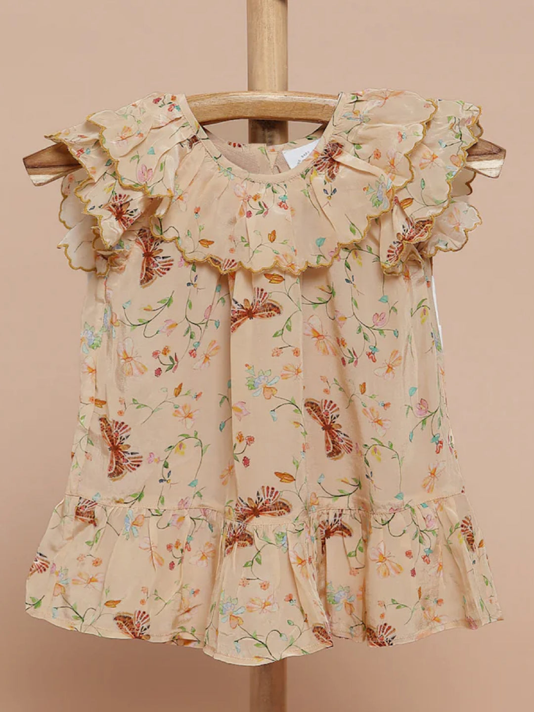 Butterfly Garden Dress-Natural Beige