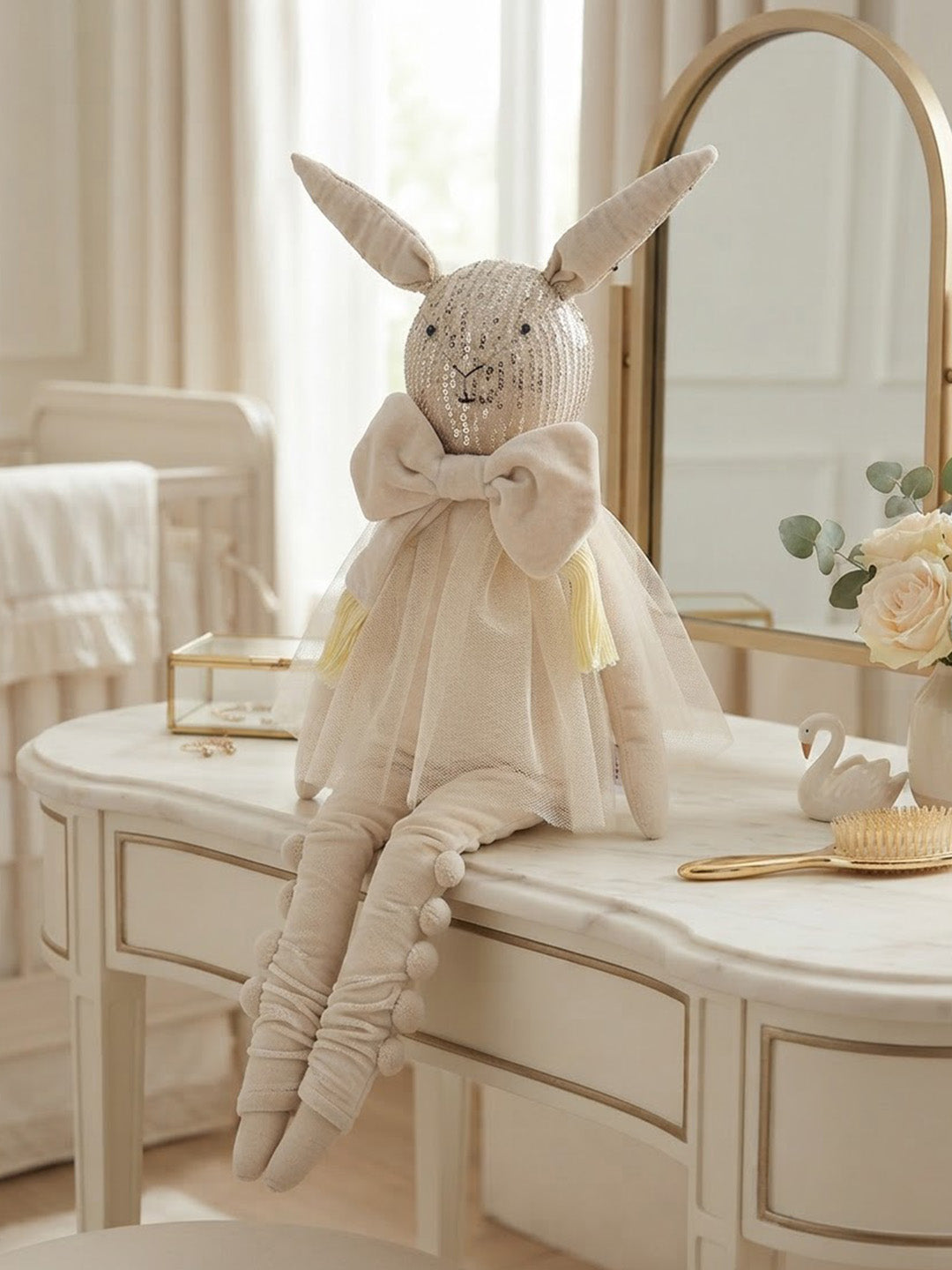Kid's Plush Toy Companion - Jasper Sequin Bunny