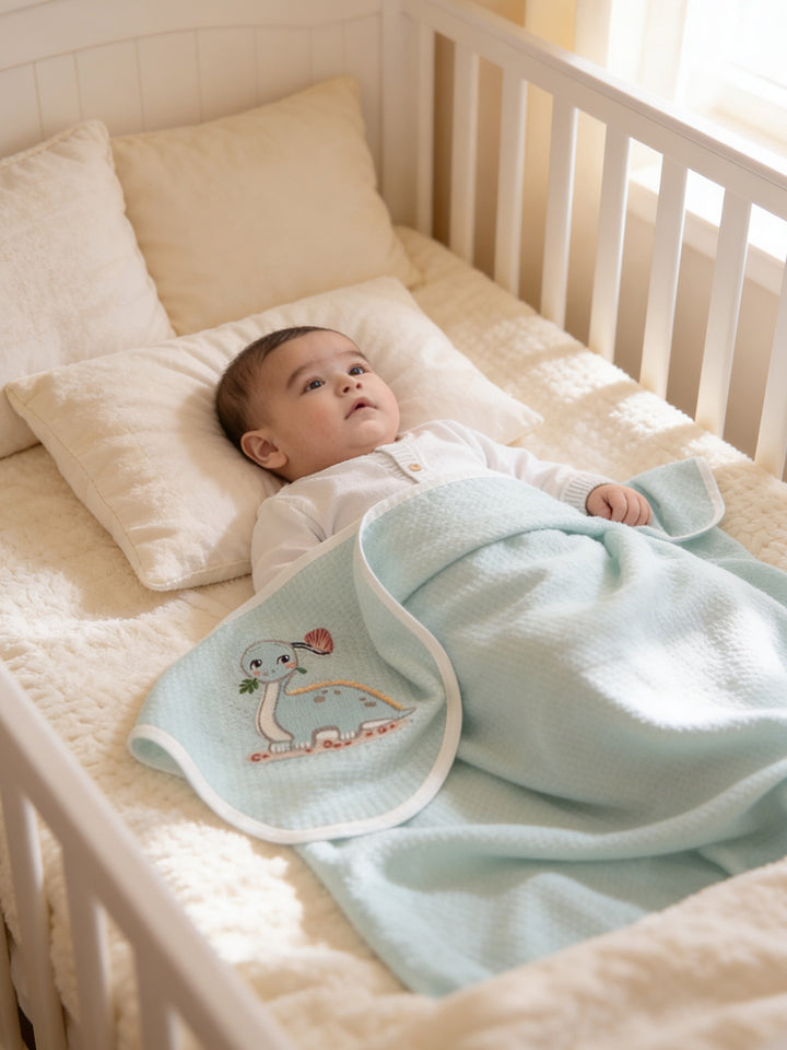 Lino Cashmere Silk Blanket - Dinosaur