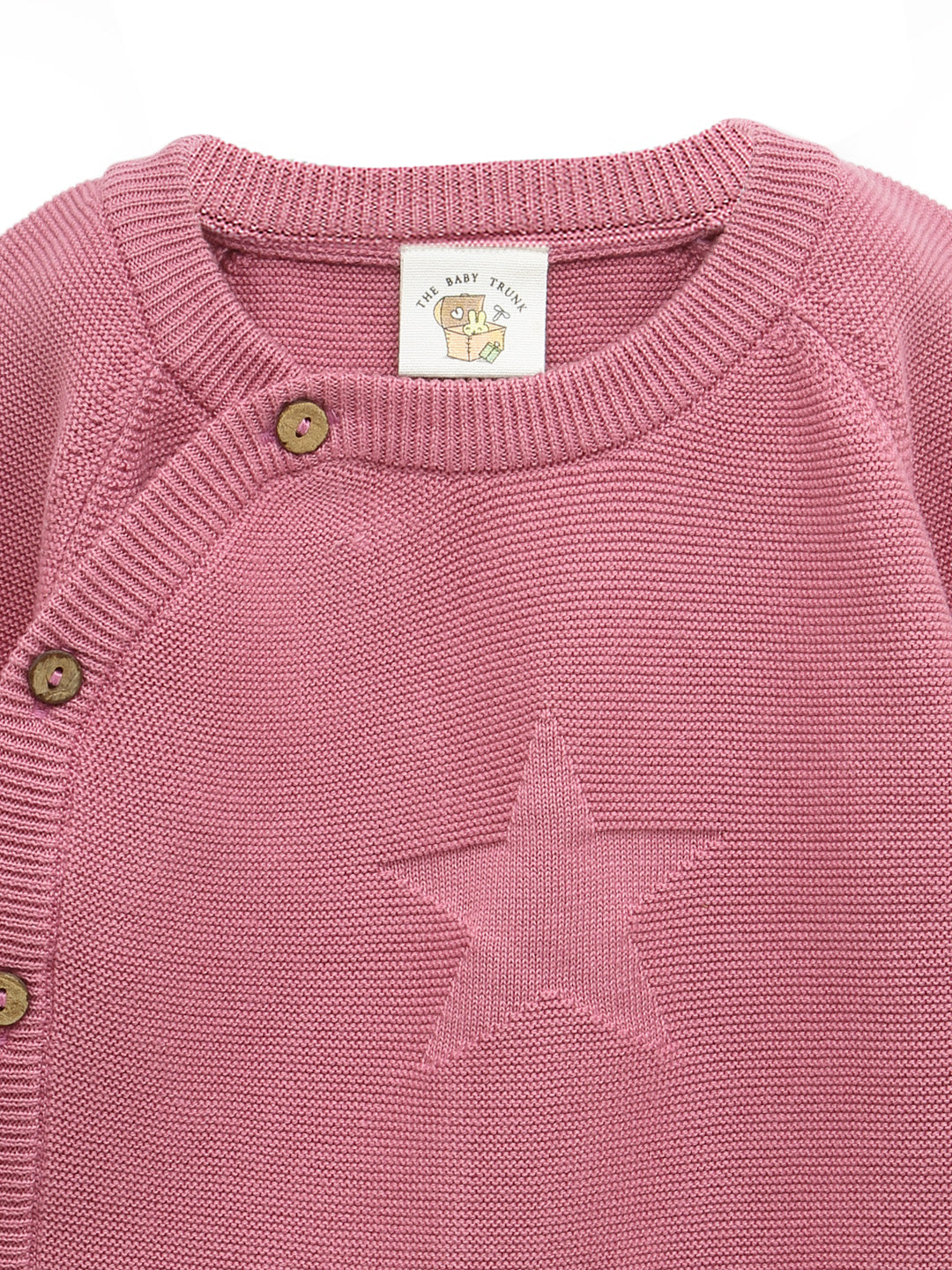 Side Button Cardigan- Rose
