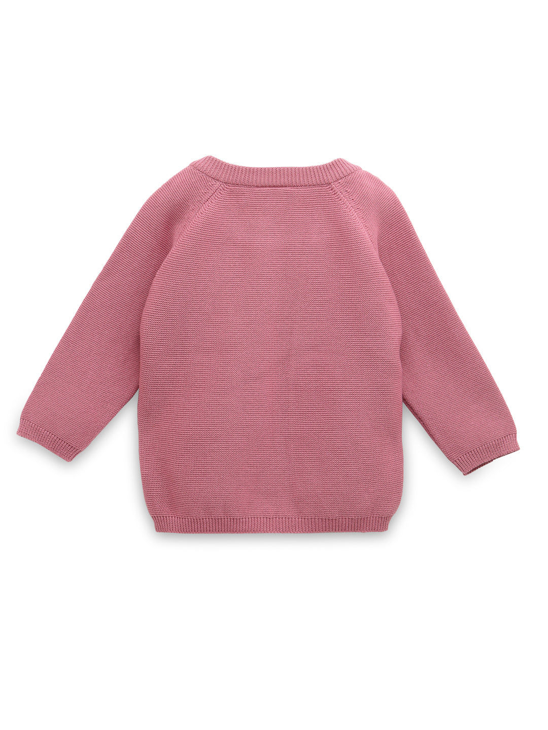 Side Button Cardigan- Rose