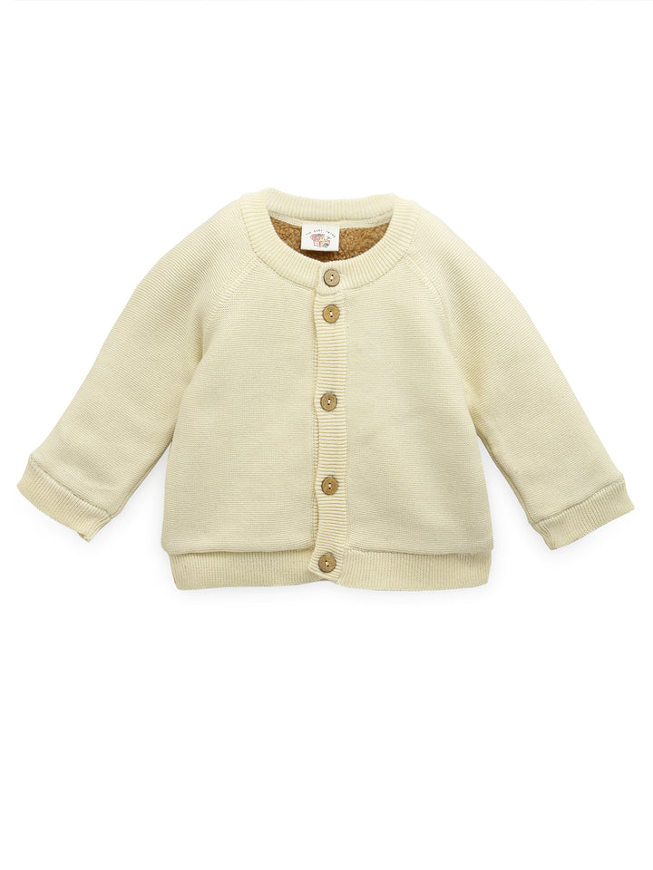 Cardigan with Sherpa- Cream