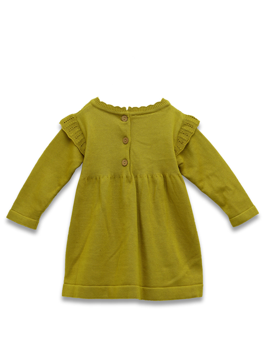 Baby Girl Vintage Knit Cotton Dress – Chartreuse