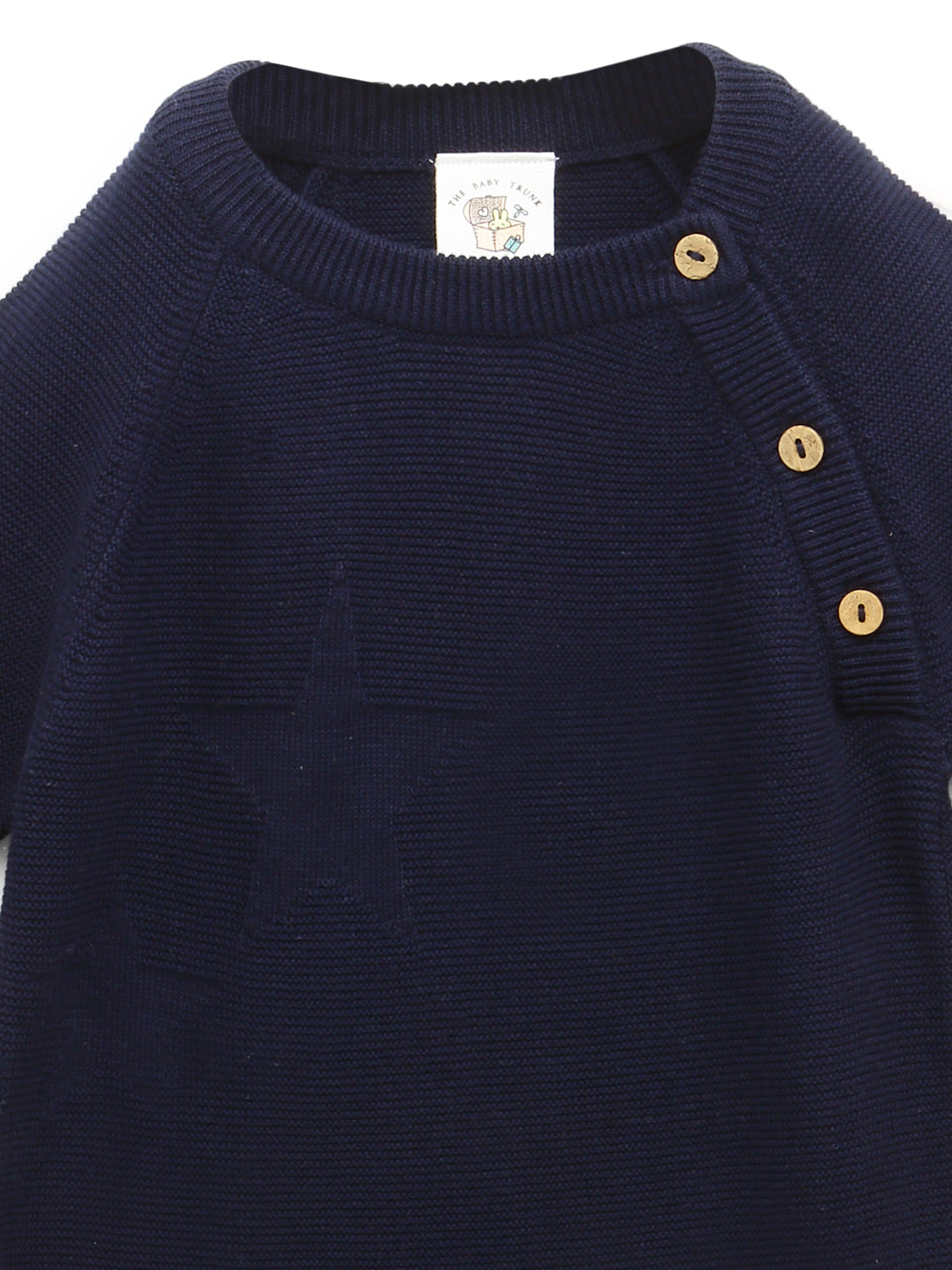 Navy Knitted Star Romper