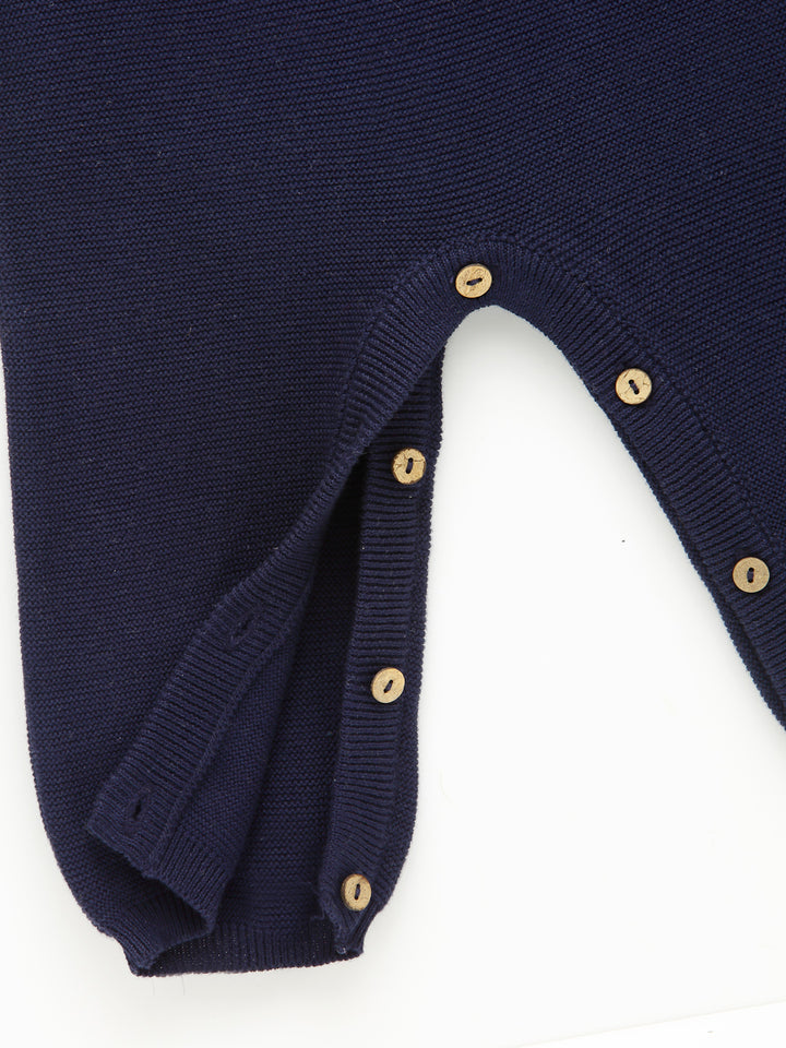 Navy Knitted Star Romper
