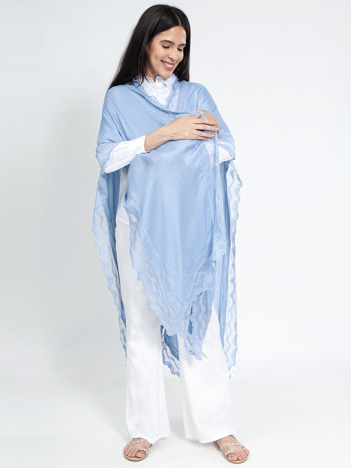 Pastel Blue Feeding Wrap – Breathable Nursing Wrap