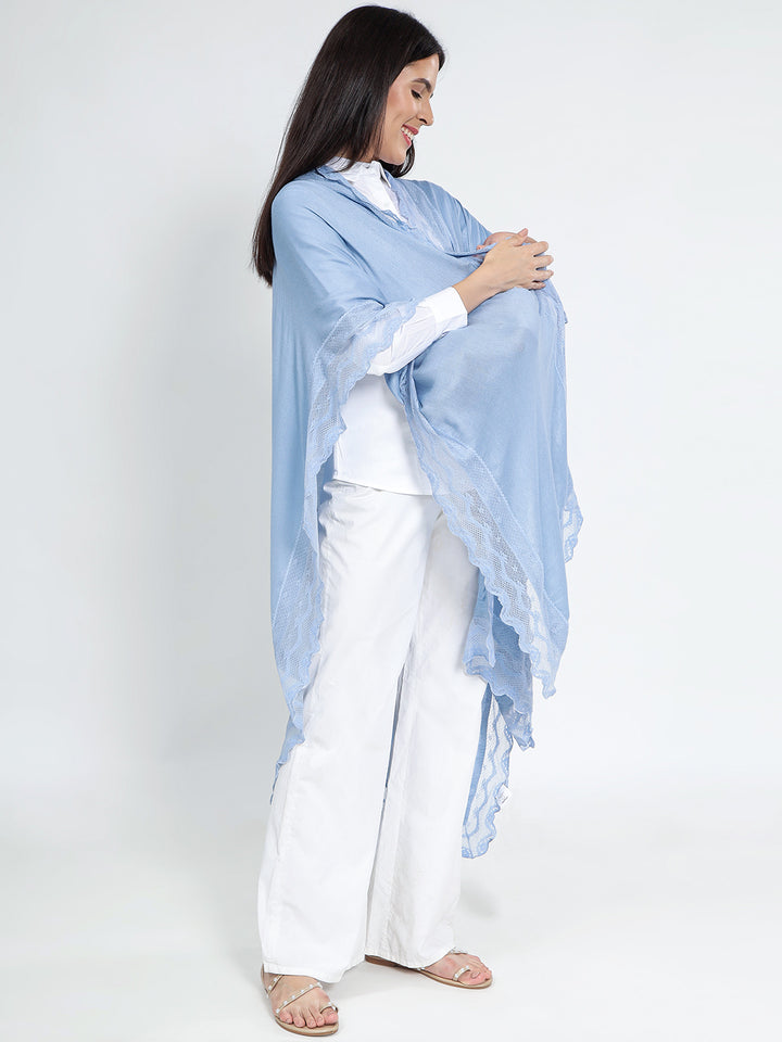 Pastel Blue Feeding Wrap – Breathable Nursing Wrap