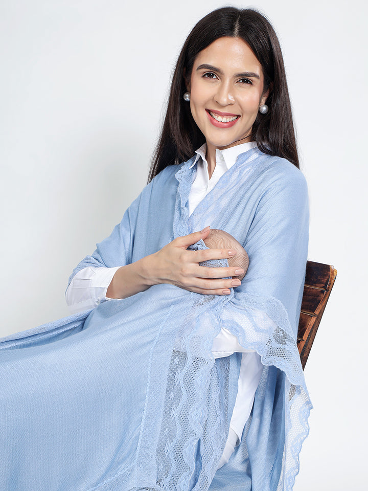 Pastel Blue Feeding Wrap – Breathable Nursing Wrap