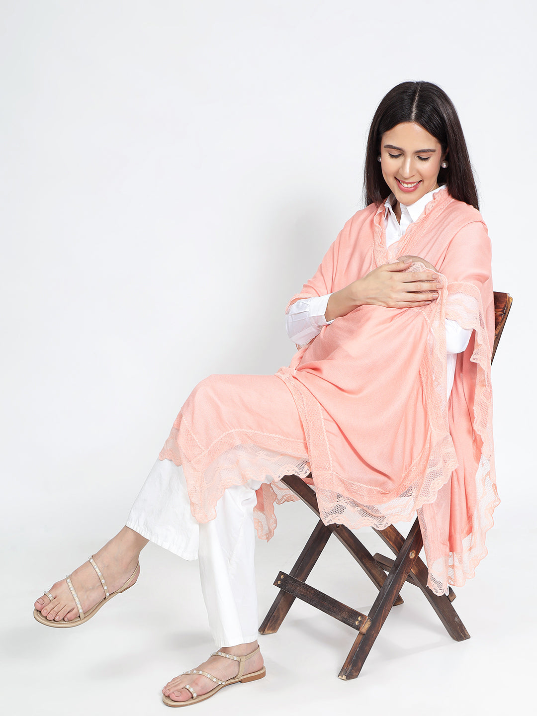 Peach Nectar Feeding Wrap – Soft Cotton Nursing Cover