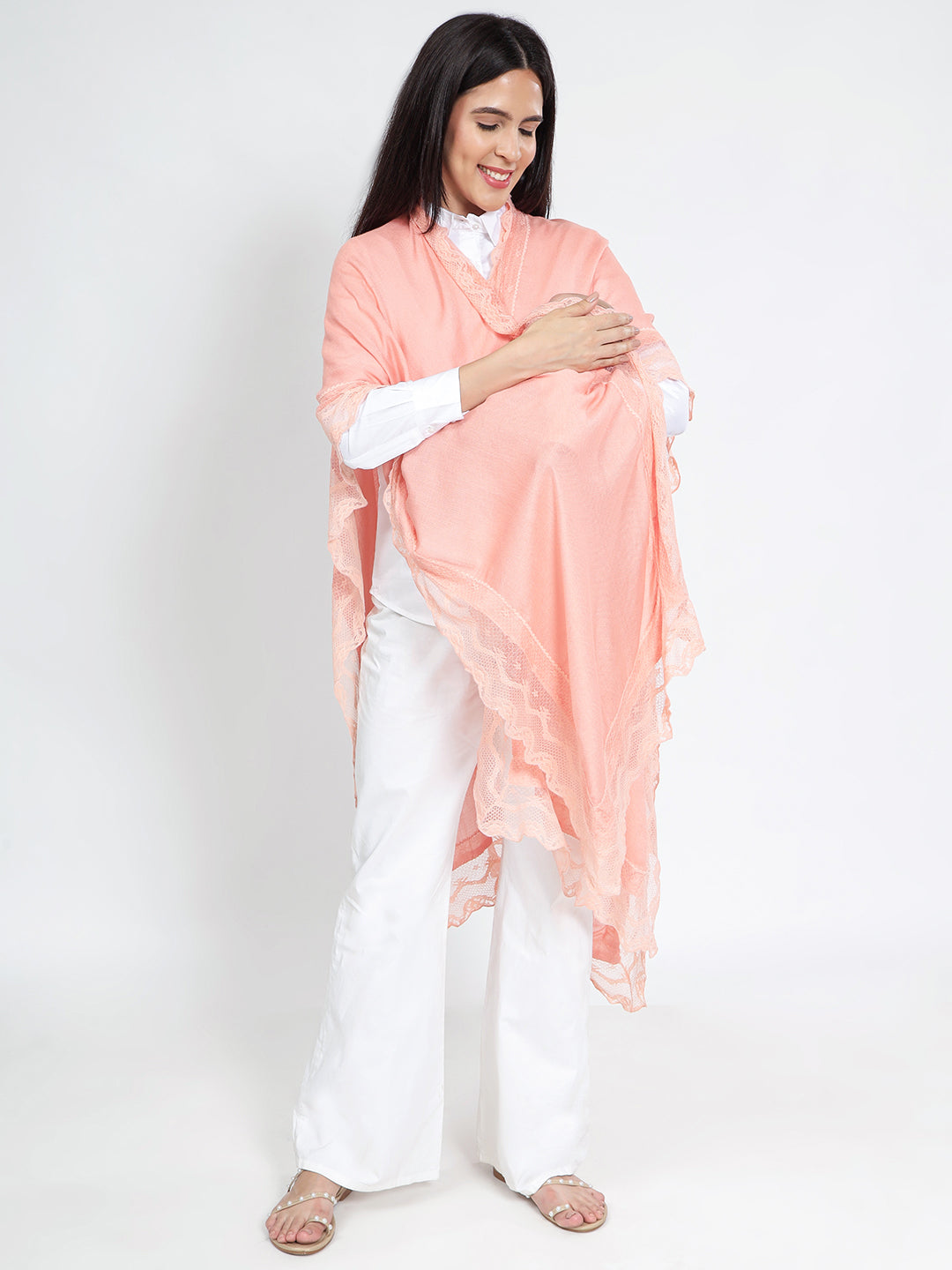 Peach Nectar Feeding Wrap – Soft Cotton Nursing Cover