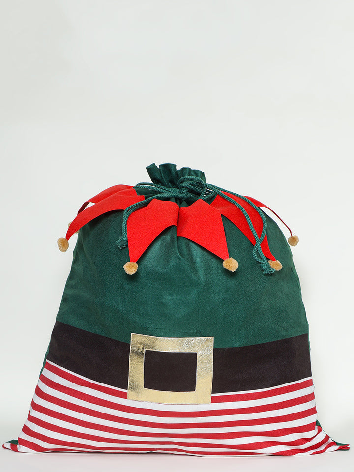 Santa Christmas Large Green Sack Bag