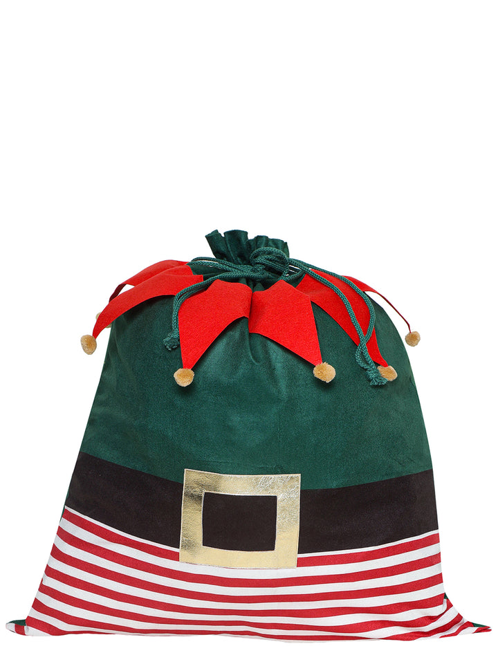 Santa Christmas Large Green Sack Bag