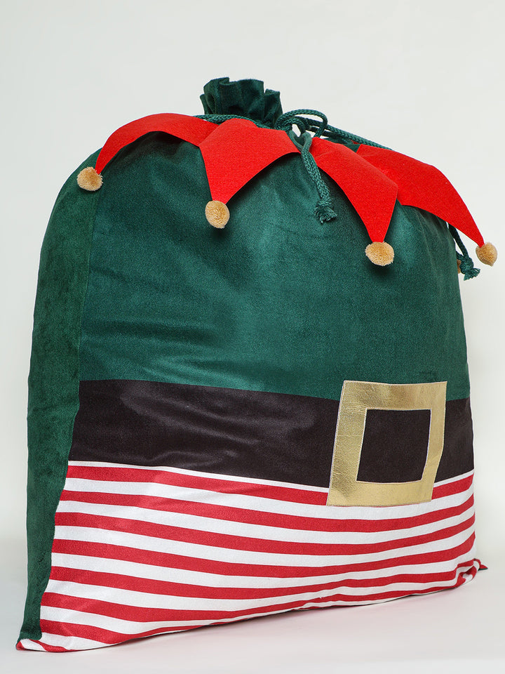 Santa Christmas Large Green Sack Bag