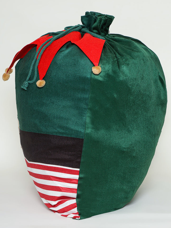 Santa Christmas Large Green Sack Bag