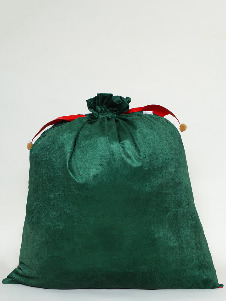 Santa Christmas Large Green Sack Bag