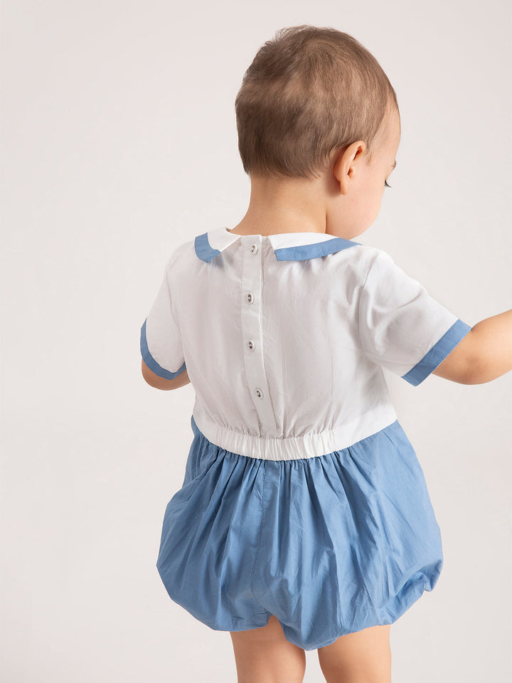 Newborn Baby  Dark Blue Organic Cotton One-Piece zoom view