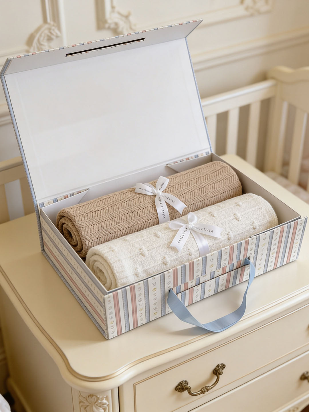 Organic Dots & Stripes Baby Blanket Set