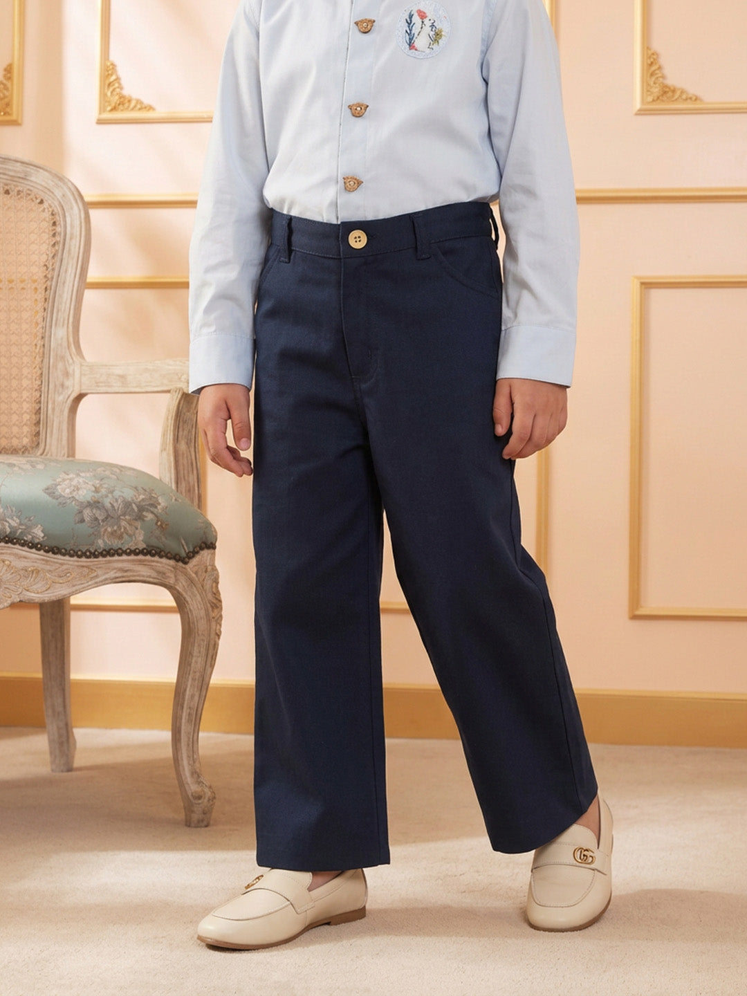 Boy's Cotton Trousers in Navy Blue - Peter Rabbit