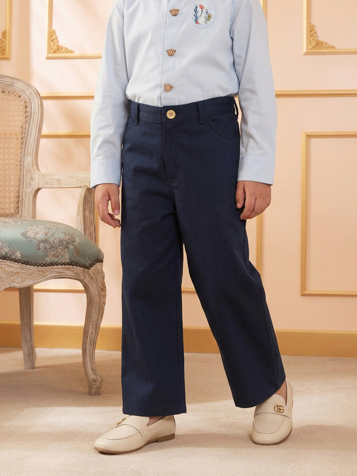 Boy's Cotton Trousers in Navy Blue - Peter Rabbit