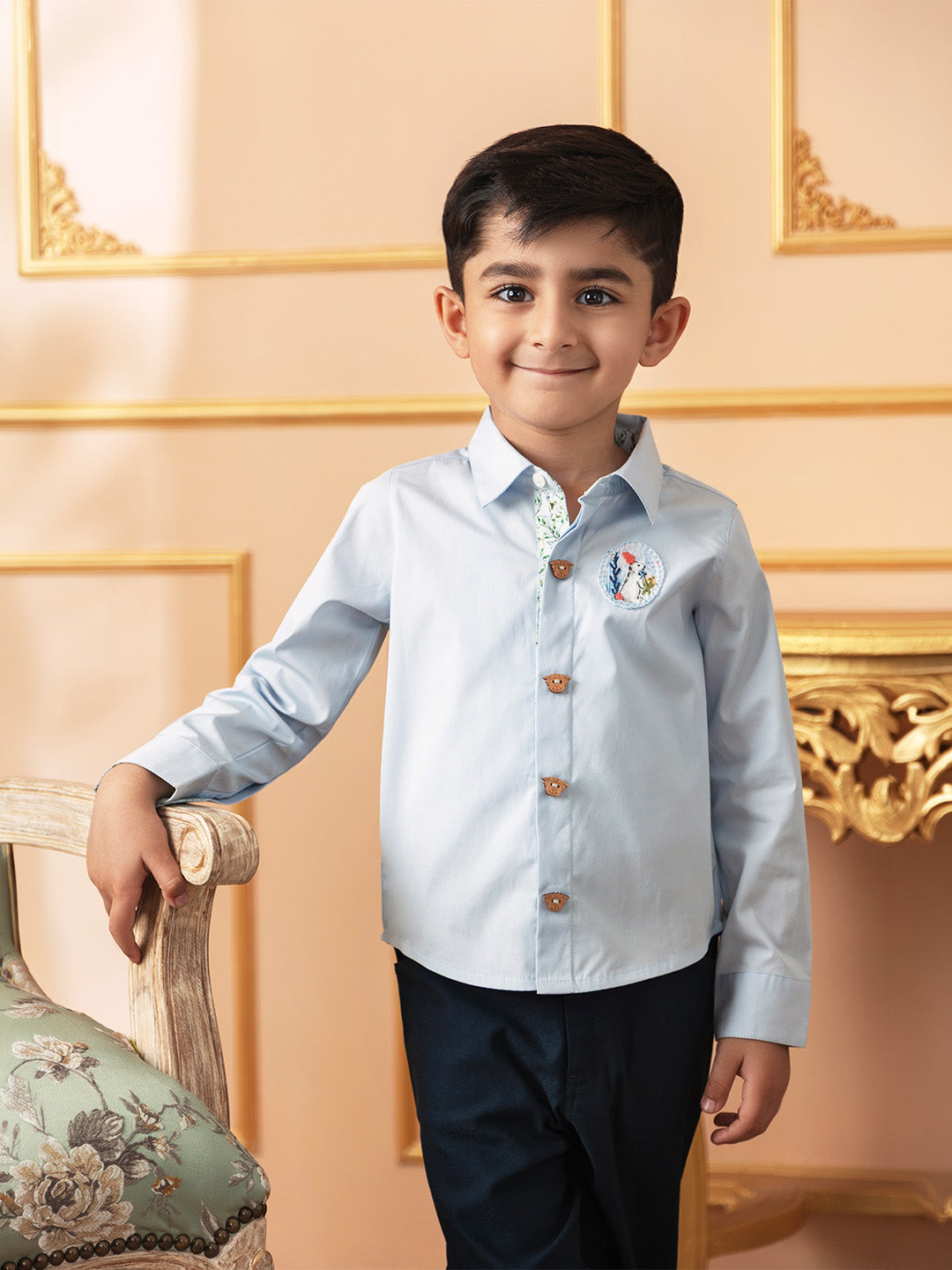 Boys Cotton Shirt in Blue - Peter Rabbit