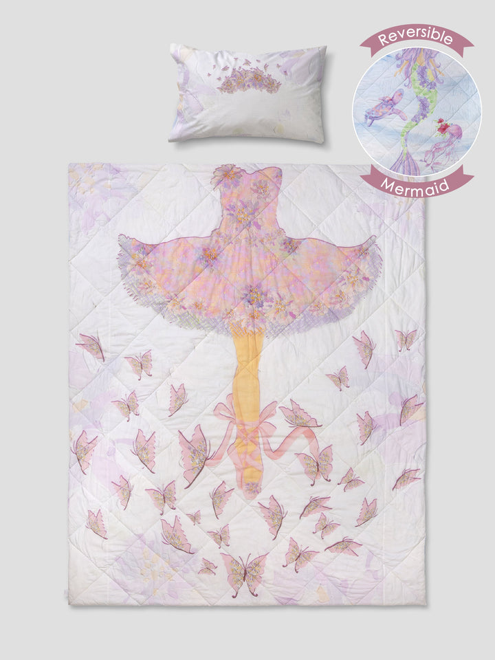 Ballerina and Mermaid Quilt/ Comforter - Reversible