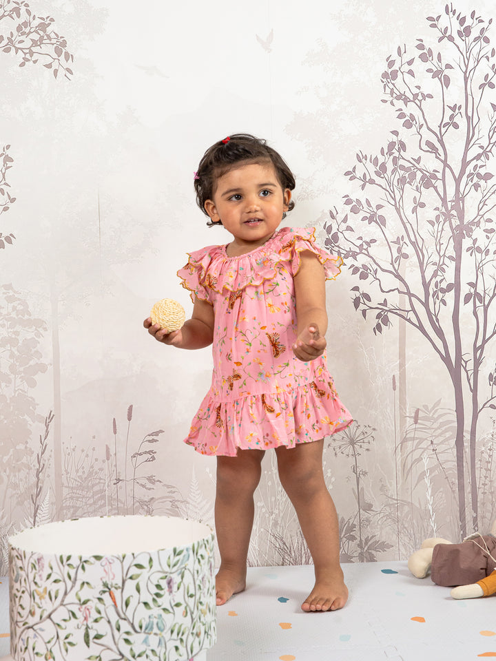 Pink, Soft and Beautiful Butterfly Garden Dress for your little girl
