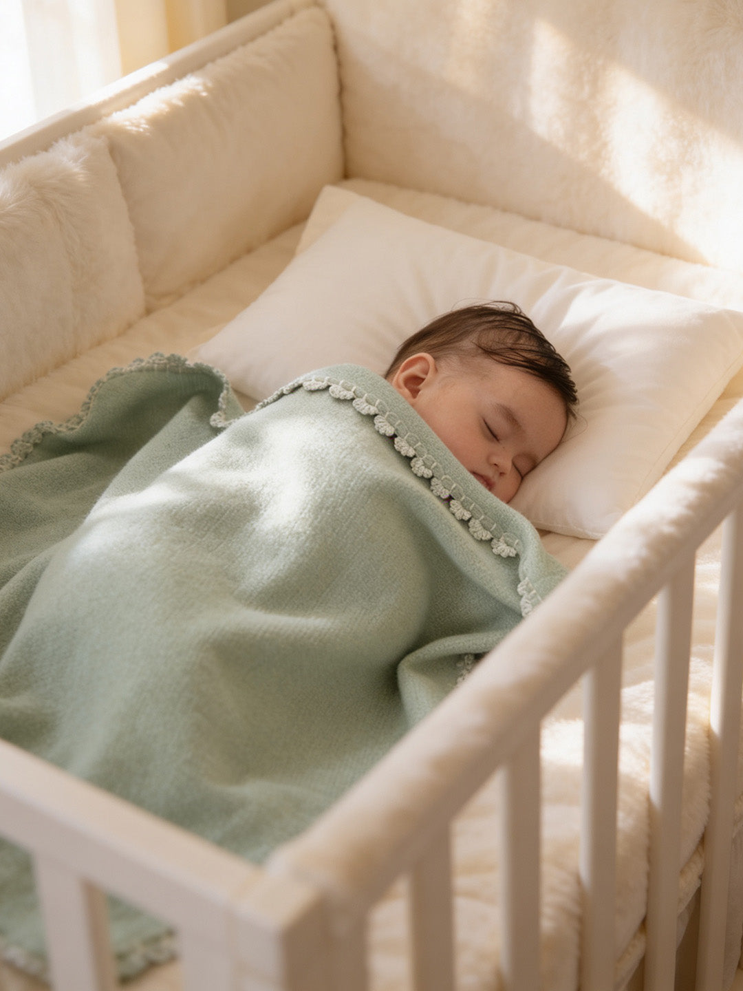 Pure Cashmere Sage Baby Blanket