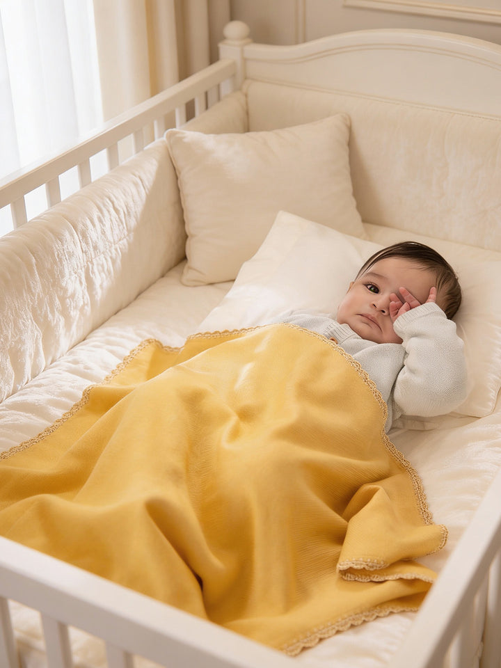 Pure Cashmere Spring Yellow Baby Blanket