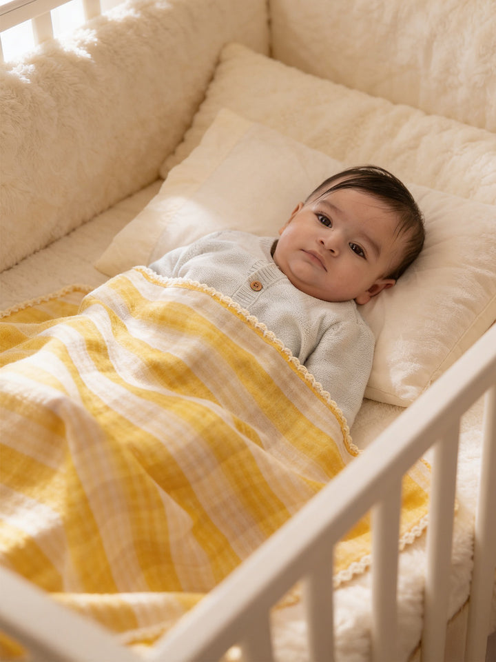 Reversible Sunny Wool Baby Blanket