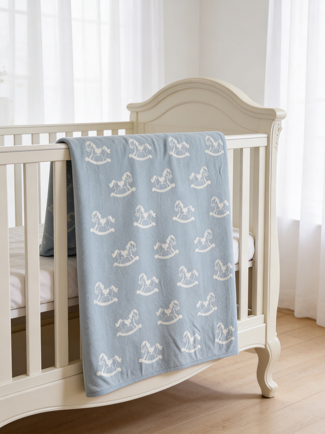 Rocking Horse Cotton Baby Blanket
