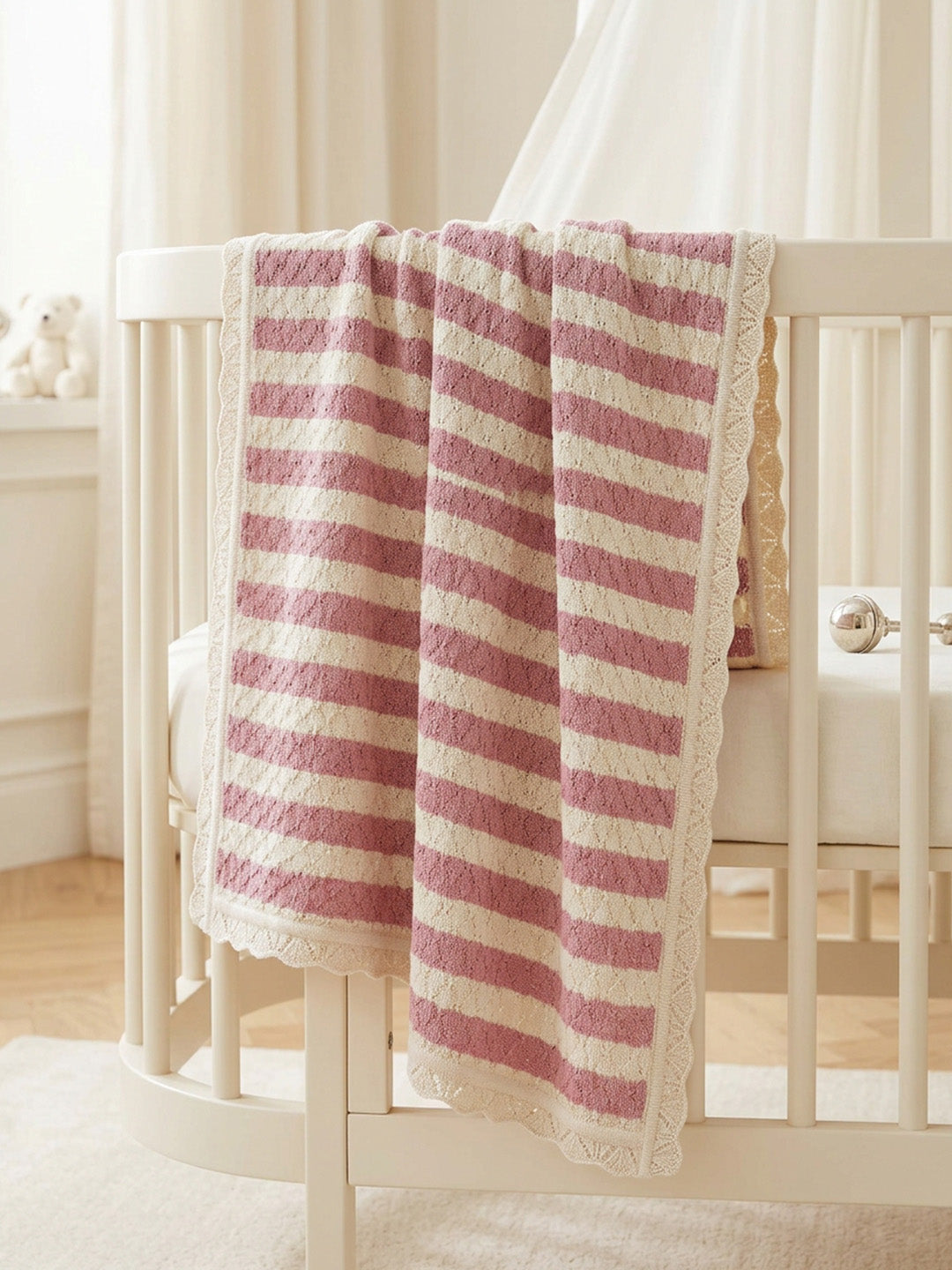 Rosy Dreams Stripe Baby Blanket